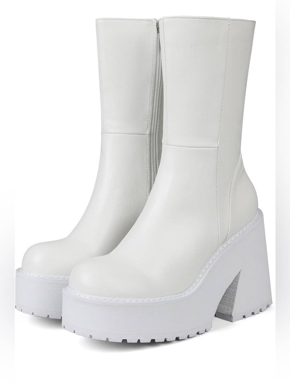 Women’s White Platform Ankle Boots